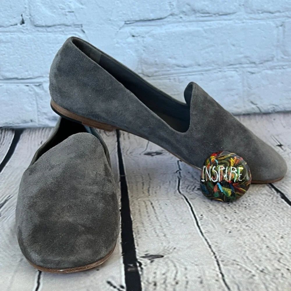 Vince Milo Gray Suede Loafers